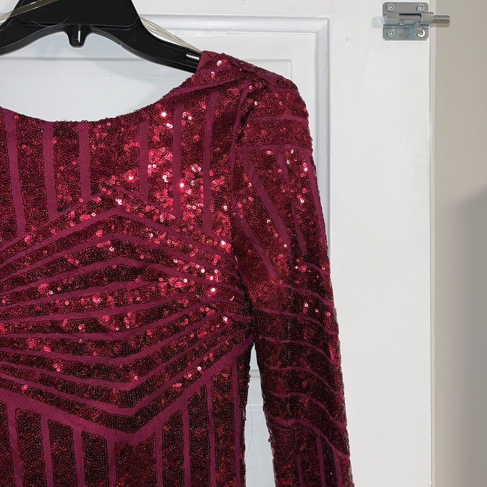 Sequin Burgundy Dress